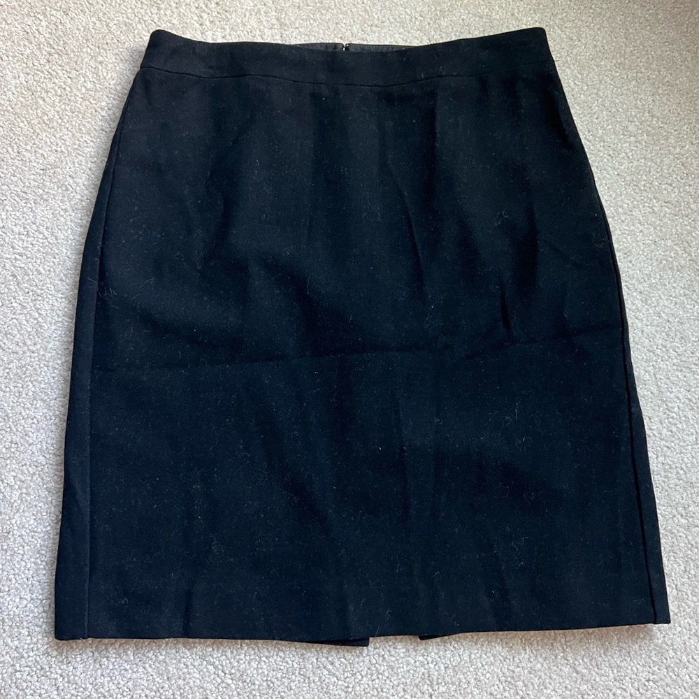 J. Crew Wool Blend Black Pencil Skirt
